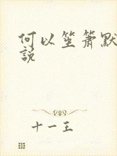 何以笙箫默 小说