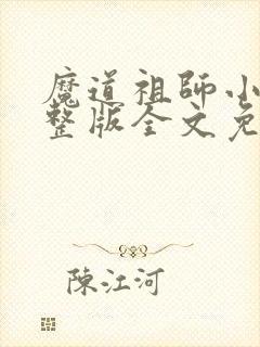 魔道祖师小说完整版全文免费阅读