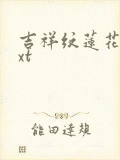 吉祥纹莲花楼txt