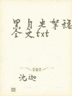 黑月光拿稳小说全文txt