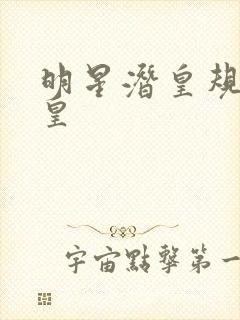 明星潜皇规则之皇
