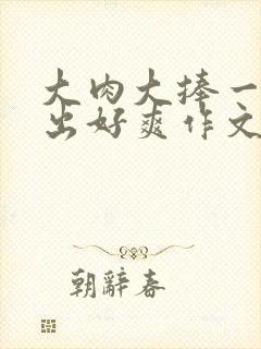 大肉大捧一进一出好爽作文