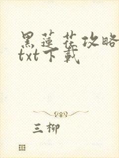 黑莲花攻略手册txt下载