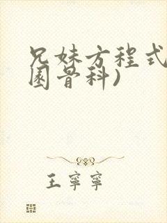 兄妹方程式(校园骨科)