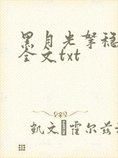 黑月光拿稳小说全文txt