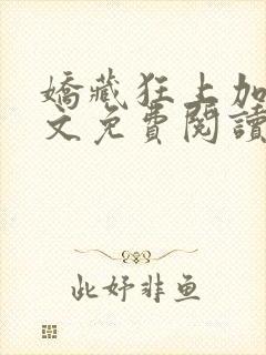 娇藏狂上加狂全文免费阅读笔趣阁