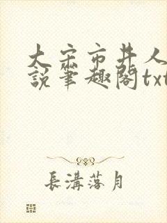 大宋市井人家小说笔趣阁txt