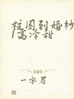 校园到婚纱1V1高冷甜