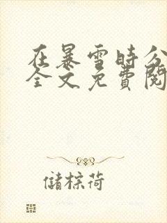 在暴雪时分小说全文免费阅读