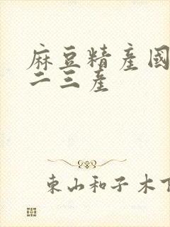 麻豆精产国品一二三产