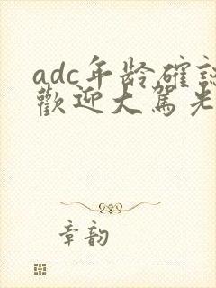 adc年龄确认欢迎大驾光临小说