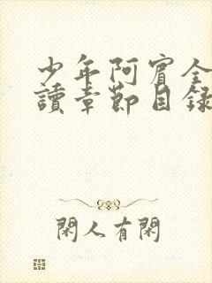 少年阿宾全文阅读章节目录