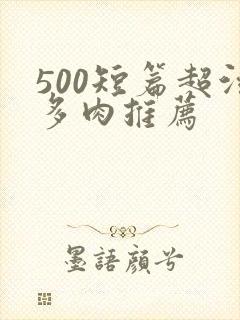 500短篇超污多肉推荐