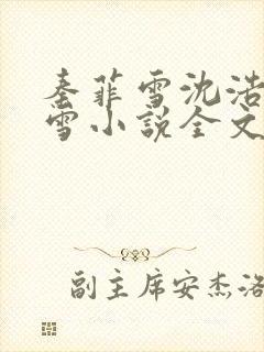 秦菲雪沈浩秦菲雪小说全文免费阅读求书