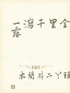 一泻千里金银花露