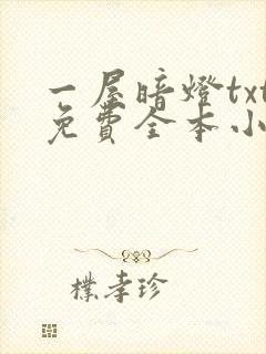 一屋暗灯txt免费全本小说电子书