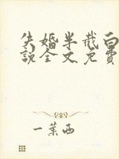 失婚半截白菜小说全文免费阅读