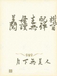 美母支配权全文阅读无弹窗笔趣阁
