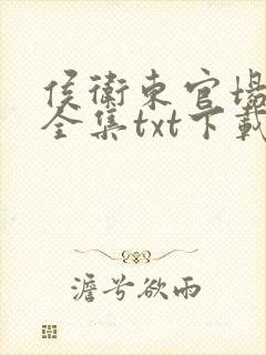 侯卫东官场笔记全集txt下载