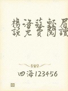 杨洛苏轻眉笔小说免费阅读