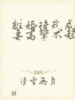 离婚后我成了前妻高攀不起的神