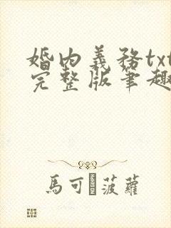 婚内义务txt完整版笔趣阁