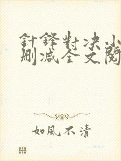 针锋对决小说未删减全文阅读