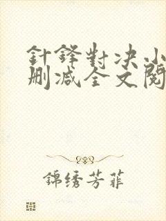 针锋对决小说未删减全文阅读