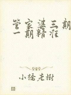 管家婆三期必开一期精准