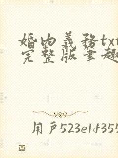 婚内义务txt完整版笔趣阁