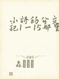 小诗的公交车日记1一15哪里能看