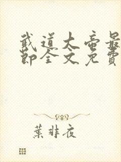 武道大帝最新章节全文免费阅读