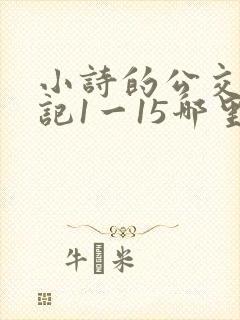 小诗的公交车日记1一15哪里能看