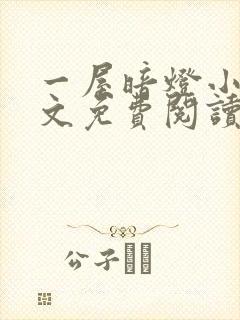 一屋暗灯小说全文免费阅读