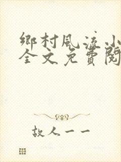 乡村风流小傻子全文免费阅读