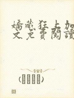 娇藏狂上加狂全文免费阅读笔趣阁