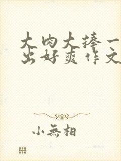 大肉大捧一进一出好爽作文