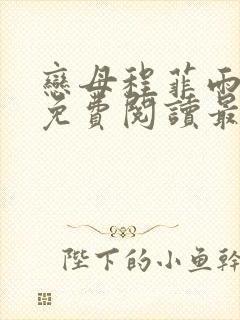 恋母程菲雨全文免费阅读最新章节