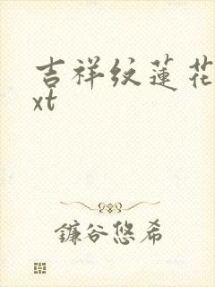 吉祥纹莲花楼txt