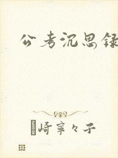 公考沉思录