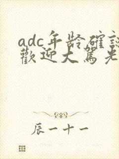 adc年龄确认欢迎大驾光临小说