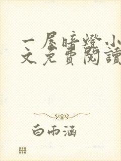 一屋暗灯小说全文免费阅读