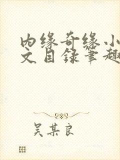 内缘奇缘小说全文目录笔趣阁