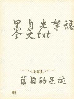 黑月光拿稳小说全文txt