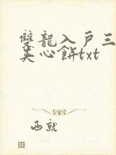双龙入户三人行夹心饼txt