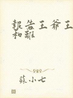 报告王爷王妃要和离