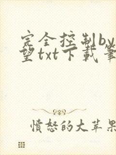 完全控制by天望txt下载笔趣阁