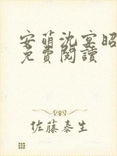 安萌沈宴昭小说免费阅读