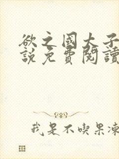 欲之国太子的小说免费阅读