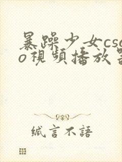 暴躁少女csgo视频播放器推荐